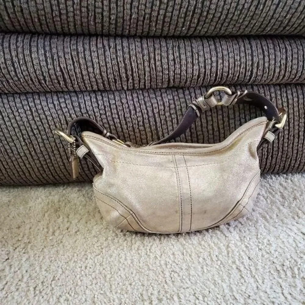 Coach Leather Limited Edition Soho Metallic Gold Shoulder Bag